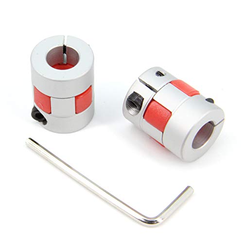 Zeberoxyz 2 STÜCKE 10mm bis 10mm Aluminium Plum Flexible Wellenkupplung Durchmesser 20mm Länge 25mm Stecker Flexible Kupplung für 3D-Drucker CNC-Maschine und Servo-Schrittmotor (10x10mm) von Zeberoxyz