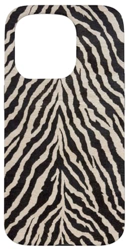 Hülle für iPhone 15 Pro Zebra Animal Print Schwarz Beige Muster von Zebra Animal Print