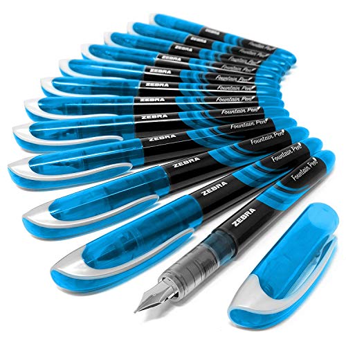 Zebra Fuente Einweg-Füllfederhalter, hellblaue Tinte, 12 Stück Zebra Fuente Einweg-Füllfederhalter, hellblaue Tinte, 12 Stück von Zebra - OMG