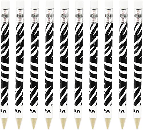 Zebra Cadoozle Mini-Druckbleistift, 0,7 mm Mine, Zebra-Tierdruck, 10 Stück von Zebra Pen