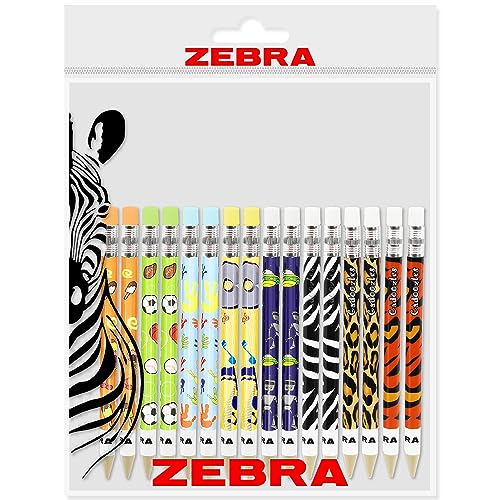 Zebra Cadoozle Mini Mechanical Pencil - 0.7mm Lead - 2 of Each Barrel - Pack of 16 - In Zebra Packaging von Zebra Pen