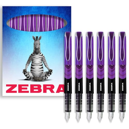 Zebra Fuente – Einweg-Füllfederhalter, lila Tinte, 6 Stück von ZEBRA