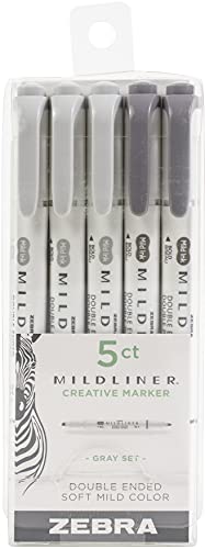 Zebra Mildliner Grey Set 5 Pack (78015) von Zebra Pen