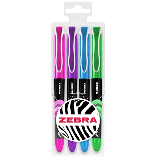 Zebra Pen Fuente Einweg-Füllfederhalter, 1,0 mm feine Feder, 0,6 mm Strichbreite, Tropische Töne, 4 Stück Zebra Pen Fuente Einweg-Füllfederhalter, 1,0 mm feine Feder, 0,6 mm Strichbreite, Tropische Töne, 4 Stück von Zebra Pen