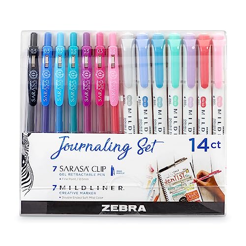 Zebra Pen Mildliner 10014 Tagebuch-Set, und Stile, 14 Stück von Zebra Pen