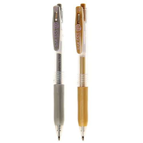 Zebra Pen Sarasa Clip Gelschreiber, 1,0 mm, 2 Stück, Gold und Silber von Zebra Pen