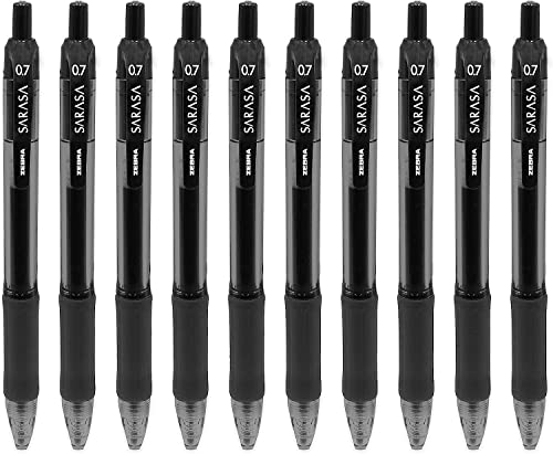 Zebra Sarasa Gel-Tintenroller, schnell trocknend, 0,7 mm, Schwarz, 10 Stück Zebra Sarasa Gel-Tintenroller, schnell trocknend, 0,7 mm, Schwarz, 10 Stück von Zebra Pen