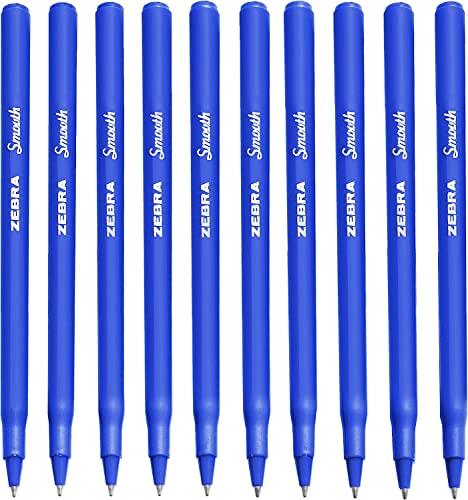 Zebra Smooth Stick Kugelschreiber, 0,7 mm Spitze, Blau, 10 Stück von Zebra Pen