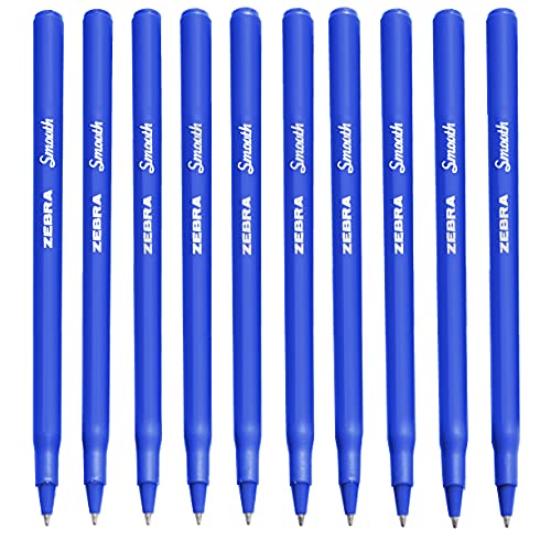 Zebra Smooth Stick Kugelschreiber, 0,7 mm Spitze, Blau, 10 Stück von Zebra Pen