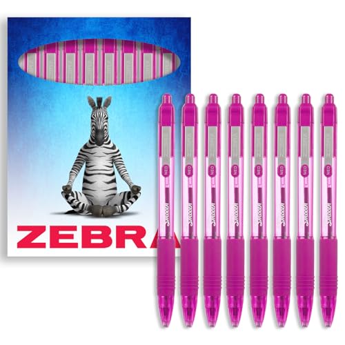 Zebra Z-Grip Kugelschreiber, einziehbar, 1,0 mm Spitze, Pink, Stifte, 8 Stück von Zebra Pen