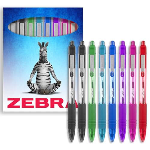 Zebra Z-Grip Kugelschreiber, einziehbar, 1,0 mm Spitze, Schwarz, Grün, Hellblau, Blau, Violett, Rosa und Rot, 8 Stück, ZGRIPSMOOTH-VRS-8, mehrfarbig Zebra Z-Grip Kugelschreiber, einziehbar, 1,0 mm Spitze, Schwarz, Grün, Hellblau, Blau, Violett, Rosa und Rot, 8 Stück, ZGRIPSMOOTH-VRS-8, mehrfarbig von Zebra Pen