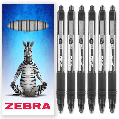Zebra Z-Grip Kugelschreiber mit glatter Tinte, 1,0 mm, 6 Stück, in Zebra-Kartonverpackung, Schwarz Zebra Z-Grip Kugelschreiber mit glatter Tinte, 1,0 mm, 6 Stück, in Zebra-Kartonverpackung, Schwarz von Zebra Pen