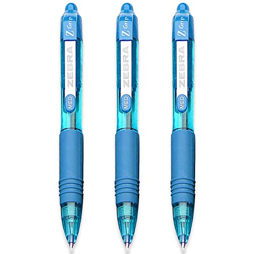 Zebra Z-Grip Smooth Mini Druckkugelschreiber, 1,0 mm, Hellblau, 3 Stück von Zebra Pen