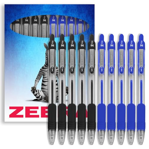 Zebra Z-Grip Stifte, Druckkugelschreiber, 0,7 mm Spitze, schwarze und blaue Tinte, 10 Stück, in Kartonetui Zebra Z-Grip Stifte, Druckkugelschreiber, 0,7 mm Spitze, schwarze und blaue Tinte, 10 Stück, in Kartonetui von Zebra Pen