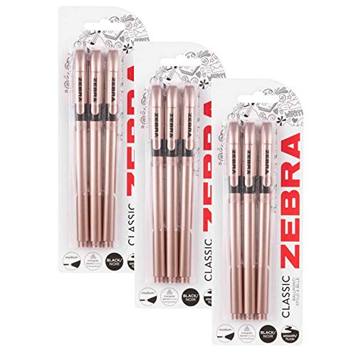 Zebra 02582 Tintenroller, Rotgold, Schwarz, 3 - 9 Stück von Zebra Pen