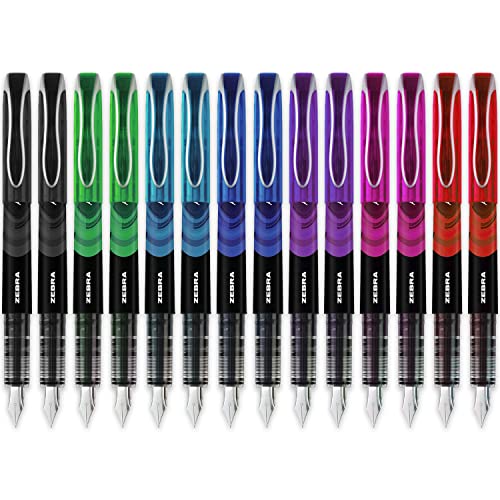 Zebra Fuente Einweg-F llfederhalter, Schwarz, Gr n, Hellblau, Blau, Violett, Rosa und Rot, 14 St ck Zebra Fuente Einweg-F llfederhalter, Schwarz, Gr n, Hellblau, Blau, Violett, Rosa und Rot, 14 St ck von Zebra Pen