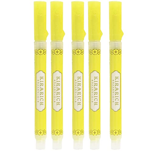 Zebra Kirarich Glitter Ink Textmarker, Meißelspitze, gelbe Tinte, 5 Stück Zebra Kirarich Glitter Ink Textmarker, Meißelspitze, gelbe Tinte, 5 Stück von Zebra Textil