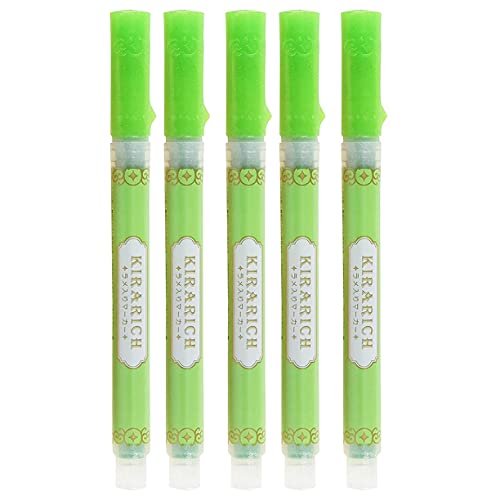 Zebra Kirarich Glitter Ink Textmarker, Meißelspitze, grüne Tinte, 5 Stück Zebra Kirarich Glitter Ink Textmarker, Meißelspitze, grüne Tinte, 5 Stück von Zebra Textil