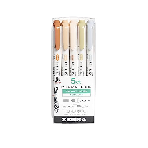 Zebra Mildliner Neutral Vintage Set 5 Pack (78605) von Zebra Textil