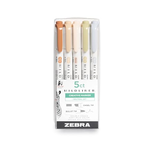 Zebra Mildliner Neutral Vintage Set 5 Pack (78605) von Zebra Textil