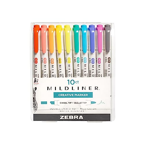 Zebra Pen Mildliner Textmarker-Set mit zwei Enden von Zebra Textil