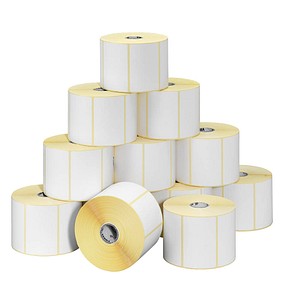 ZEBRA Endlosetikettenrollen für Etikettendrucker 800262-125 weiß, 57,0 x 32,0 mm, 12 x 2100 Etiketten von Zebra