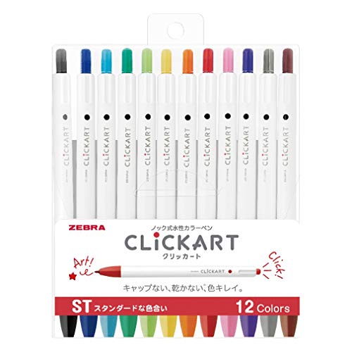 Zebra Clickart WYSS22-12CST Stift auf Wasserbasis, 12 Farben von Zebra