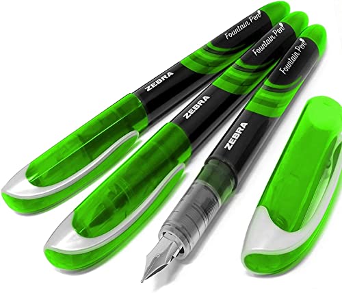 Zebra Einweg-Füllfederhalter „Fuente“, Grüne Tinte, 3 Stück Zebra Einweg-Füllfederhalter „Fuente“, Grüne Tinte, 3 Stück von Zebra