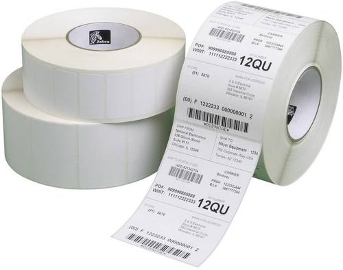 Zebra Etiketten Rolle 76 x 76mm Thermodirekt Papier Weiß 3060 St. Permanent haftend 3002087 Univers von Zebra