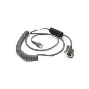 Zebra - Kabel seriell - DB-9 (W) bis RJ-45 (M) - 2,74 m - gewickelt - für Symbol DS4308, LS1203, LS4278, Zebra DS4208, DS6878, LI2208, LI4278, MT2070, MT2090 (CBA-R31-C09ZAR) von Zebra