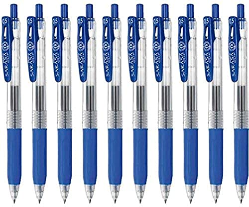 Zebra Sarasa Clip 0.5 Retractable Gel Ink Pen, Rubber Grip, 0.5mm, Blue Ink, Value Set of 10 with Ecology Sticky Notes von Zebra