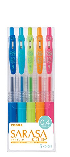 Zebra Sarasa JJS15-5CA Clip 0,4, 5 Farben von ZEBRA