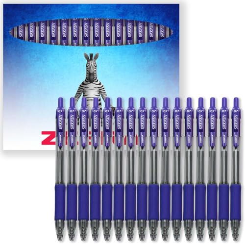Zebra Sarasa Pen – einziehbare Gel-Tintenroller – 0,7 mm Spitze – Kartonetui, Geschenk-Set mit 16 Stück (blau) von Zebra Pen