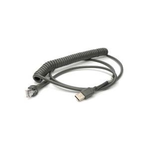 Zebra USB-Kabel, 2,7m, gedreht USB-Kabel (Typ A): 2,7m, gedreht, Kabelcode U12 (CBA-U12-C09ZAR) von Zebra