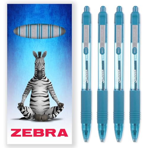 Zebra Z-Grip Druckkugelschreiber mit glatter Tinte, 1,0 mm Spitze, 4 Stück, in Geschenkverpackung, Hellblau Zebra Z-Grip Druckkugelschreiber mit glatter Tinte, 1,0 mm Spitze, 4 Stück, in Geschenkverpackung, Hellblau von Zebra Pen