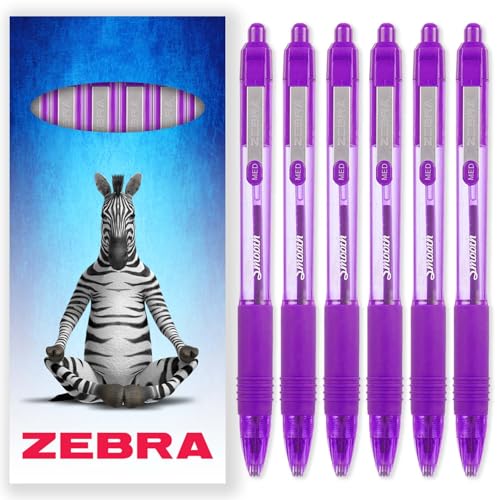 Zebra Z-Grip Kugelschreiber mit glatter Tinte, 1,0 mm, 6 Stück, in Zebra-Kartonverpackung, Violett von Zebra Pen