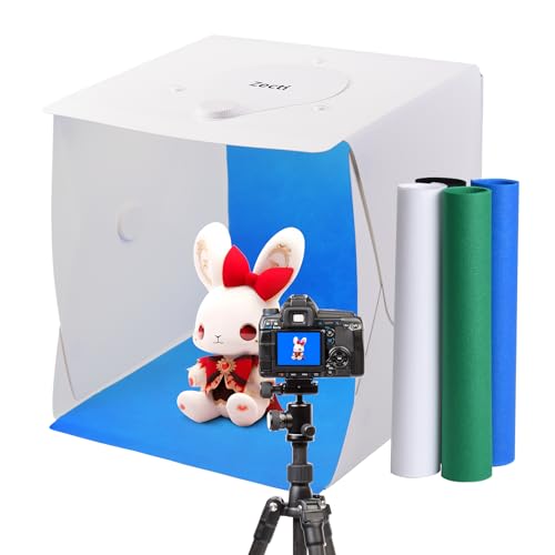 Zecti Shooting Zelte, Fotostudio, Foto-Lichtbox Llight Box Photography 30 cm tragbares, faltbares Foto-Lichtzelt-Set mit 120 LED-Lichtern, 4 Farben Hintergründe von Zecti