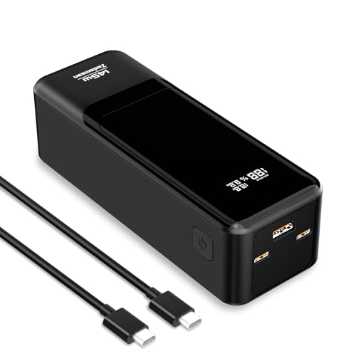 145 W Power Bank 27000 mAh tragbares Laptop-Ladegerät USB C 3-Port PD3.0 Schnellladung externer Akku Digitalanzeige, 100 W schnelles Aufladen, kompatibel mit MacBook, iPhone, Samsung, Dell, AirPods 145 W Power Bank 27000 mAh tragbares Laptop-Ladegerät USB C 3-Port PD3.0 Schnellladung externer Akku Digitalanzeige, 100 W schnelles Aufladen, kompatibel mit MacBook, iPhone, Samsung, Dell, AirPods von Zedamsan