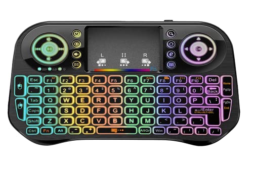 Mini Wireless Tastatur, Android Tastatur mit Touchpad, Smart TV Tastatur, Multi Color 2.4G Mini Tastatur für Smart TV Fernbedienung/PC/Pad/Xbox/Android Box von Zedo