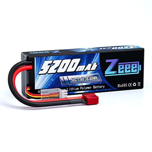 Zeee 2S Lipo Akku 7,4V 50C 5200mAh RC Akku mit Deans T Stecker für RC Evader BX Auto Car Truck LKW Truggy RC Hobby-1 Pack von Zeee