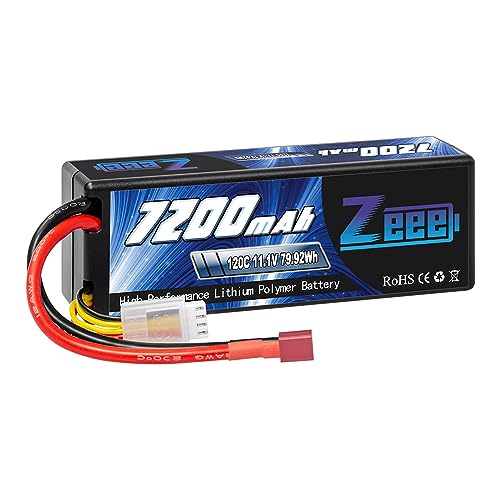 Zeee 3S Lipo Akku 7200mAh 11,1V 120C RC Batterie mit T Stecker für RC Car RC Truck RC Auto Boot LKW Truggy RC Hobby von Zeee