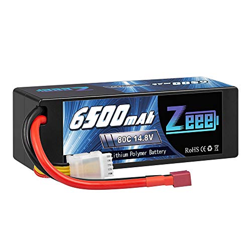 Zeee 4S Lipo Akku 14,8V 80C 6500mAh Hardcase Batterie mit Deans T Stecker für RC Hobby RC Auto RC Helikopter RC Fleugzeug RC Boot von Zeee