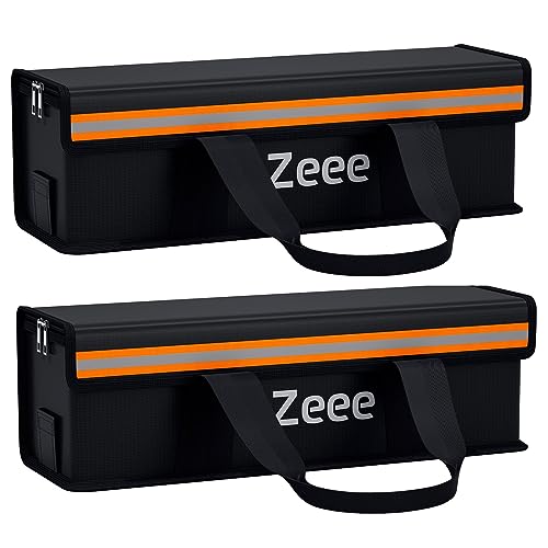 Zeee E-Bike Akku Tasche Feuerfeste Explosionsgeschützte Tasche Lipo Safe Bag für große Akkus, große Sicherheitsbox Einfache Aufbewahrung & Transport der Akkus (2 Stücke - 19,3 * 5,9 * 5,9 Zoll) von Zeee