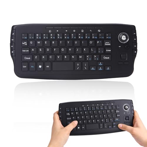 Kabellose Tastatur mit Trackball,2.4G Mini Tastatur Multi-Media Funktionelle Trackball Air Maus für Android TV Box Smart TV PC Notebook-Schwarz Kabellose Tastatur mit Trackball,2.4G Mini Tastatur Multi-Media Funktionelle Trackball Air Maus für Android TV Box Smart TV PC Notebook-Schwarz von Zeerkeer