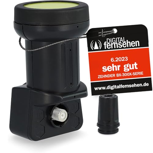 [ Test 2X SEHR GUT *] ZEHNDER Single LNB, LTE Abschirmung, Sun Protect UV Schutz, 1Fach HD 4K LNB für 1 Teilnehmer für Direktanschluss (Fernseher, Sat Receiver) LNC für Satellitenschüssel Antenne von Zehnder