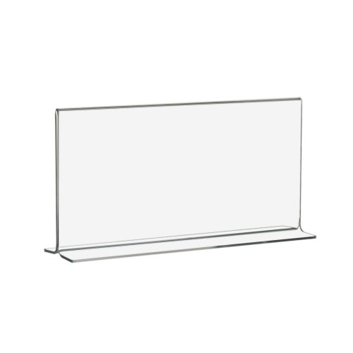10 Stück T-Ständer/Werbeaufsteller/Tischständer DIN Lang (210x99mm) Querformat aus Acrylglas - Zeigis® von Zeigis