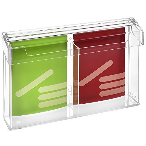2-Fach DIN A5 Prospektbox/Prospekthalter/Flyerhalter im Hochformat, wetterfest, für Außen, mit Deckel, aus glasklarem Acrylglas - Zeigis® von Zeigis