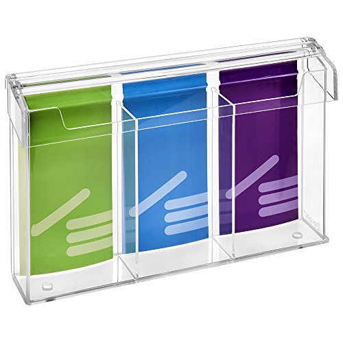 3-Fach DIN Lang Prospektbox/Prospekthalter/Flyerhalter im Hochformat, wetterfest, für Außen, mit Deckel, aus glasklarem Acrylglas - Zeigis® von Zeigis