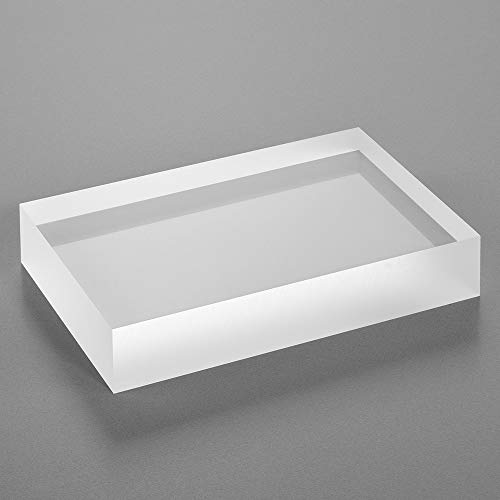 Acrylblock 70x105x20mm transparent mit rundum seidenmatten/satinierten Seitenkanten/Acryl/Acrylglas - Zeigis® von Zeigis