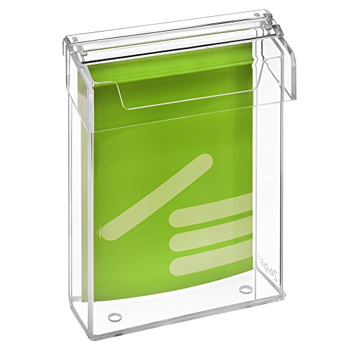 DIN A5 Prospektbox/Prospekthalter/Flyerhalter im Hochformat, wetterfest, für Außen, mit Deckel, aus glasklarem Acrylglas - Zeigis® von Zeigis